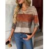 Zeagoo Womens Roll Up Long Sleeve Tops V Neck Shirts Dressy Casual Work Blouses S-2XL(Jh398)