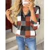 Zeagoo Womens Roll Up Long Sleeve Tops V Neck Shirts Dressy Casual Work Blouses S-2XL(Jh493)
