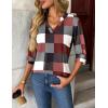 Zeagoo Womens Roll Up Long Sleeve Tops V Neck Shirts Dressy Casual Work Blouses S-2XL(Jh494)