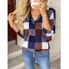 Zeagoo Womens Roll Up Long Sleeve Tops V Neck Shirts Dressy Casual Work Blouses S-2XL(Jh495)