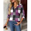 Zeagoo Womens Roll Up Long Sleeve Tops V Neck Shirts Dressy Casual Work Blouses S-2XL(Jh496)