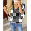 Zeagoo Womens Roll Up Long Sleeve Tops V Neck Shirts Dressy Casual Work Blouses S-2XL(Jh498)
