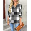 Zeagoo Womens Roll Up Long Sleeve Tops V Neck Shirts Dressy Casual Work Blouses S-2XL(Jh498)