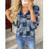 Zeagoo Womens Roll Up Long Sleeve Tops V Neck Shirts Dressy Casual Work Blouses S-2XL(Jh510)
