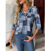 Zeagoo Womens Roll Up Long Sleeve Tops V Neck Shirts Dressy Casual Work Blouses S-2XL(Jh510)