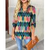Zeagoo Womens Roll Up Long Sleeve Tops V Neck Shirts Dressy Casual Work Blouses S-2XL(Jh517)