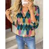 Zeagoo Womens Roll Up Long Sleeve Tops V Neck Shirts Dressy Casual Work Blouses S-2XL(Jh517)