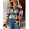 Zeagoo Womens Roll Up Long Sleeve Tops V Neck Shirts Dressy Casual Work Blouses S-2XL(Jh517)