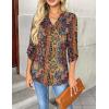 Zeagoo Womens Roll Up Long Sleeve Tops V Neck Shirts Dressy Casual Work Blouses S-2XL(Mz721)