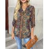 Zeagoo Womens Roll Up Long Sleeve Tops V Neck Shirts Dressy Casual Work Blouses S-2XL(Mz721)