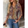 Zeagoo Womens Roll Up Long Sleeve Tops V Neck Shirts Dressy Casual Work Blouses S-2XL(Mz721)