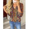 Zeagoo Womens Roll Up Long Sleeve Tops V Neck Shirts Dressy Casual Work Blouses S-2XL(Mz721)