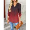 Zeagoo Womens Roll Up Long Sleeve Tops V Neck Shirts Dressy Casual Work Blouses S-2XL(Mz838)