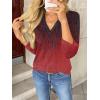 Zeagoo Womens Roll Up Long Sleeve Tops V Neck Shirts Dressy Casual Work Blouses S-2XL(Mz838)