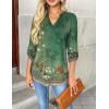 Zeagoo Womens Roll Up Long Sleeve Tops V Neck Shirts Dressy Casual Work Blouses S-2XL(Mz839)