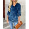 Zeagoo Womens Roll Up Long Sleeve Tops V Neck Shirts Dressy Casual Work Blouses S-2XL(Mz845)
