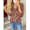 Zeagoo Womens Roll Up Long Sleeve Tops V Neck Shirts Dressy Casual Work Blouses S-2XL(Mz896)