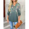 Zeagoo Womens Roll Up Long Sleeve Tops V Neck Shirts Dressy Casual Work Blouses S-2XL(Wf71)