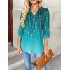 Zeagoo Womens Roll Up Long Sleeve Tops V Neck Shirts Dressy Casual Work Blouses S-2XL(Xh363)