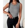 Zeagoo Womens Sleeveless Crewneck Ribbed Tank Tops Casual Basic Summer Top Slim Fitted Racerback Shirts(A – Stripe Black White)