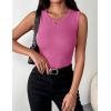 Zeagoo Womens Sleeveless Crewneck Ribbed Tank Tops Casual Basic Summer Top Slim Fitted Racerback Shirts(Hot Pink)
