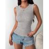Zeagoo Womens Sleeveless Crewneck Ribbed Tank Tops Casual Basic Summer Top Slim Fitted Racerback Shirts(Light Grey)