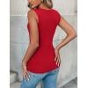 Zeagoo Womens Sleeveless Crewneck Ribbed Tank Tops Casual Basic Summer Top Slim Fitted Racerback Shirts(Red)