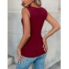 Zeagoo Womens Sleeveless Crewneck Ribbed Tank Tops Casual Basic Summer Top Slim Fitted Racerback Shirts(Wine Red)