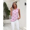 Zeagoo Women’s Sleeveless Sweater Vest 2026 Summer Crew Neck Ribbed Knit Work Shirts Business Casual Tank Tops(A-flower Pink)