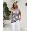 Zeagoo Women’s Sleeveless Sweater Vest 2026 Summer Crew Neck Ribbed Knit Work Shirts Business Casual Tank Tops(A-flower White)