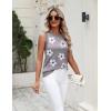 Zeagoo Women’s Sleeveless Sweater Vest 2026 Summer Crew Neck Ribbed Knit Work Shirts Business Casual Tank Tops(A-flower White)