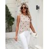 Zeagoo Women’s Sleeveless Sweater Vest 2026 Summer Crew Neck Ribbed Knit Work Shirts Business Casual Tank Tops(A-polka Dot-khaki)