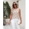 Zeagoo Women’s Sleeveless Sweater Vest 2026 Summer Crew Neck Ribbed Knit Work Shirts Business Casual Tank Tops(A-polka Dot-khaki)