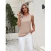 Zeagoo Women’s Sleeveless Sweater Vest 2026 Summer Crew Neck Ribbed Knit Work Shirts Business Casual Tank Tops(Beige)