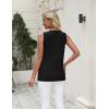 Zeagoo Women’s Sleeveless Sweater Vest 2026 Summer Crew Neck Ribbed Knit Work Shirts Business Casual Tank Tops(Black)