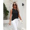 Zeagoo Women’s Sleeveless Sweater Vest 2026 Summer Crew Neck Ribbed Knit Work Shirts Business Casual Tank Tops(Black)