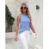 Zeagoo Women’s Sleeveless Sweater Vest 2026 Summer Crew Neck Ribbed Knit Work Shirts Business Casual Tank Tops(Blue)