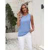 Zeagoo Women’s Sleeveless Sweater Vest 2026 Summer Crew Neck Ribbed Knit Work Shirts Business Casual Tank Tops(Blue)