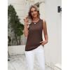 Zeagoo Women’s Sleeveless Sweater Vest 2026 Summer Crew Neck Ribbed Knit Work Shirts Business Casual Tank Tops(Coffee)