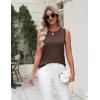 Zeagoo Women’s Sleeveless Sweater Vest 2026 Summer Crew Neck Ribbed Knit Work Shirts Business Casual Tank Tops(Coffee)
