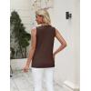 Zeagoo Women’s Sleeveless Sweater Vest 2026 Summer Crew Neck Ribbed Knit Work Shirts Business Casual Tank Tops(Coffee)