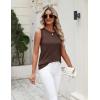 Zeagoo Women’s Sleeveless Sweater Vest 2026 Summer Crew Neck Ribbed Knit Work Shirts Business Casual Tank Tops(Coffee)