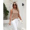 Zeagoo Women’s Sleeveless Sweater Vest 2026 Summer Crew Neck Ribbed Knit Work Shirts Business Casual Tank Tops(Khaki)