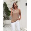 Zeagoo Women’s Sleeveless Sweater Vest 2026 Summer Crew Neck Ribbed Knit Work Shirts Business Casual Tank Tops(Khaki)