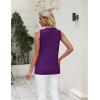 Zeagoo Women’s Sleeveless Sweater Vest 2026 Summer Crew Neck Ribbed Knit Work Shirts Business Casual Tank Tops(Purple)