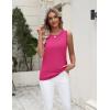 Zeagoo Women’s Sleeveless Sweater Vest 2026 Summer Crew Neck Ribbed Knit Work Shirts Business Casual Tank Tops(Rose Red)