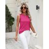 Zeagoo Women’s Sleeveless Sweater Vest 2026 Summer Crew Neck Ribbed Knit Work Shirts Business Casual Tank Tops(Rose Red)