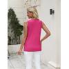 Zeagoo Women’s Sleeveless Sweater Vest 2026 Summer Crew Neck Ribbed Knit Work Shirts Business Casual Tank Tops(Rose Red)