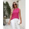 Zeagoo Women’s Sleeveless Sweater Vest 2026 Summer Crew Neck Ribbed Knit Work Shirts Business Casual Tank Tops(Rose Red)