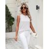 Zeagoo Women’s Sleeveless Sweater Vest 2026 Summer Crew Neck Ribbed Knit Work Shirts Business Casual Tank Tops(White)